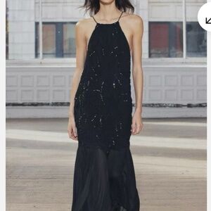 ZARA SEQUINNED HALTER DRESS ZW COLLECTION 7521/249
